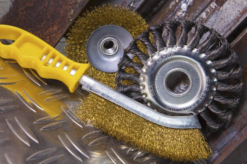Wire Brush for Mechanical Cleaning of Metal Stock Image Image of