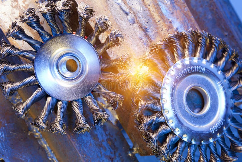 Wire Brush for Mechanical Cleaning of Metal Stock Photo Image of