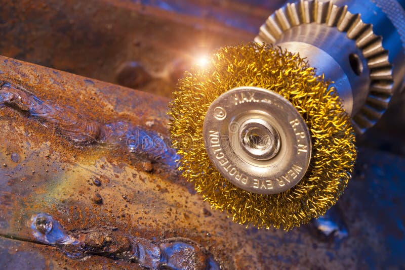 Wire Brush for Mechanical Cleaning of Metal Stock Photo Image of