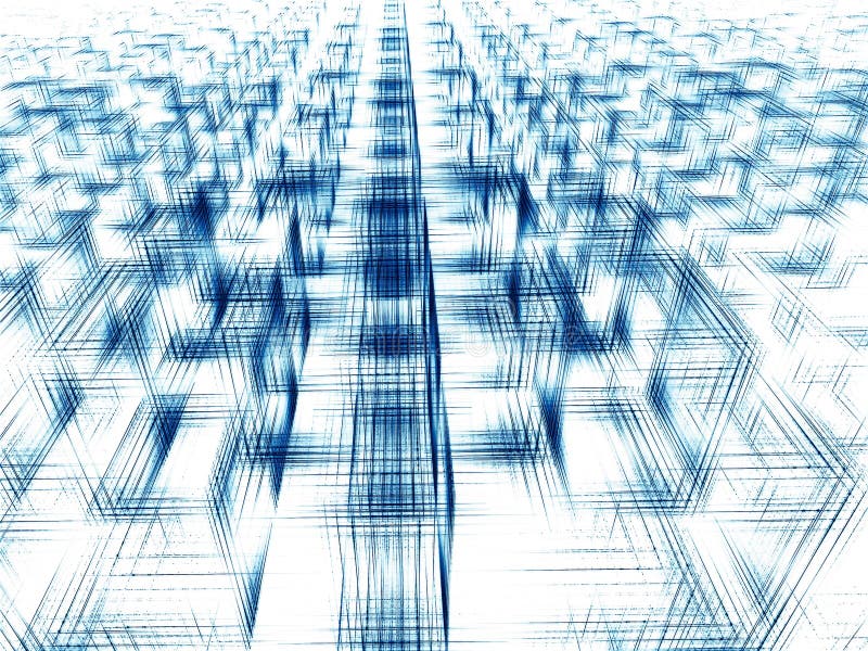 Wire cubes - abstract digitally generated image royalty free illustration