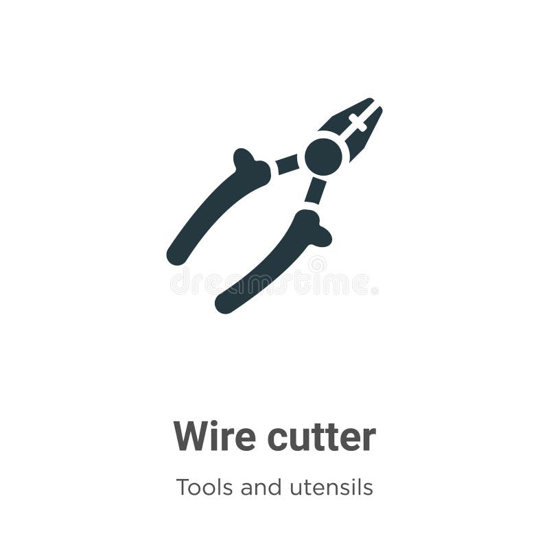 Wire Cutter Vector Icon on White Background. Flat Vector Wire Cutter