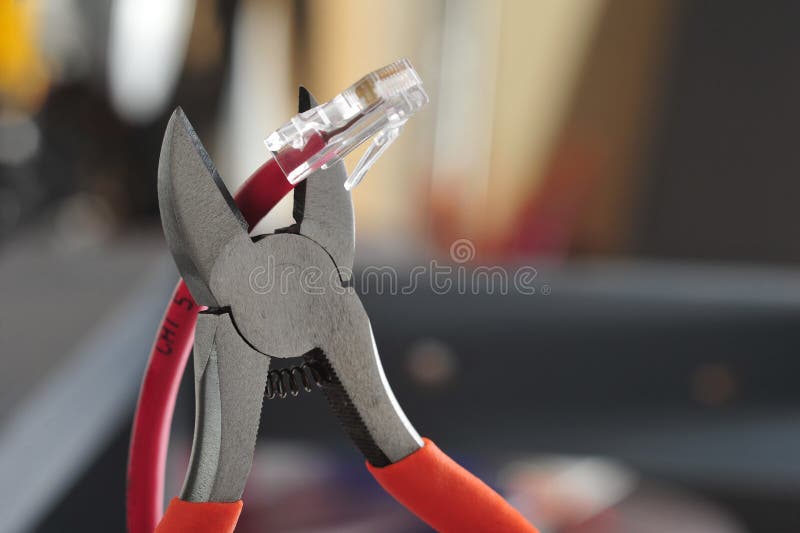 Wire cutters cat 5 cable stock image. Image of disconnect 25370051