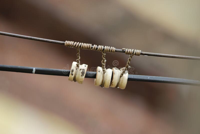 Wire Electric Electricity Current Volt Water Drops Background Stock