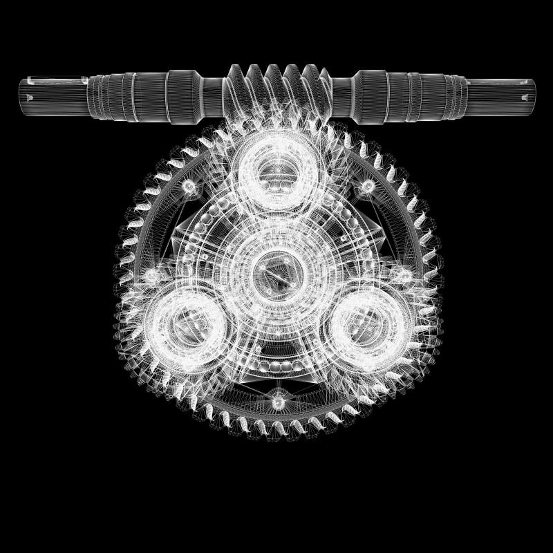 Wire frame gears stock illustration. Illustration of industrial 34761066