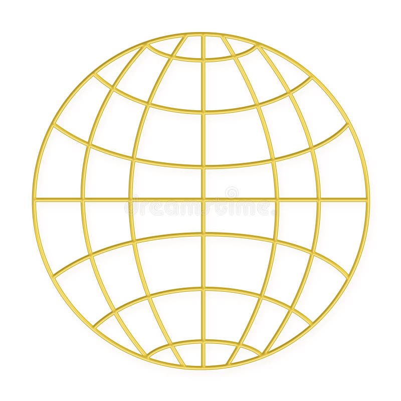 Wire frame globe - Gold