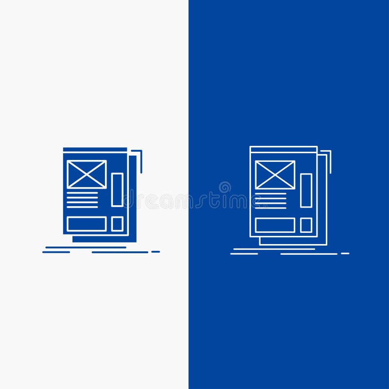 wire, framing, Web, Layout, Development Line and Glyph web Button in Blue color Vertical Banner for UI and UX, website or mobile stock illustration wire, framing, Web, Layout, Development Line and Glyph web Button in Blue color Vertical Banner for UI and UX, website or mobile stock illustration