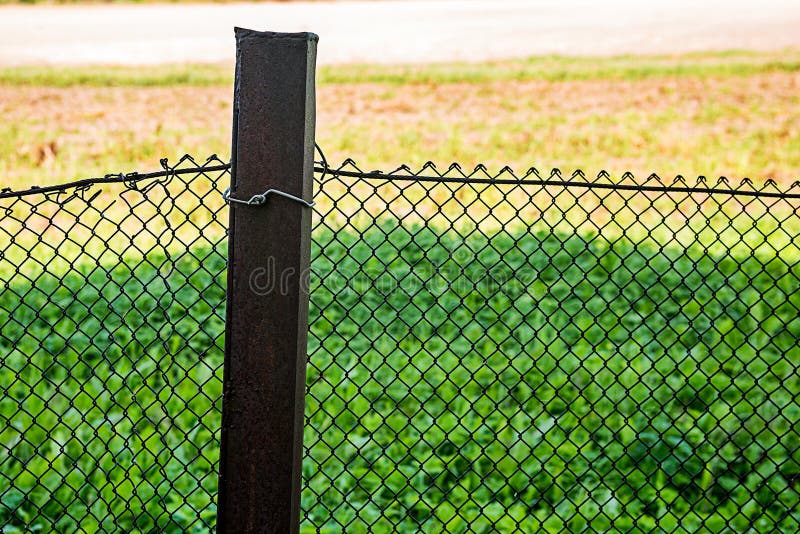 Wire Mesh Fence with a Metal Post Stock Photo Image of pattern, fence