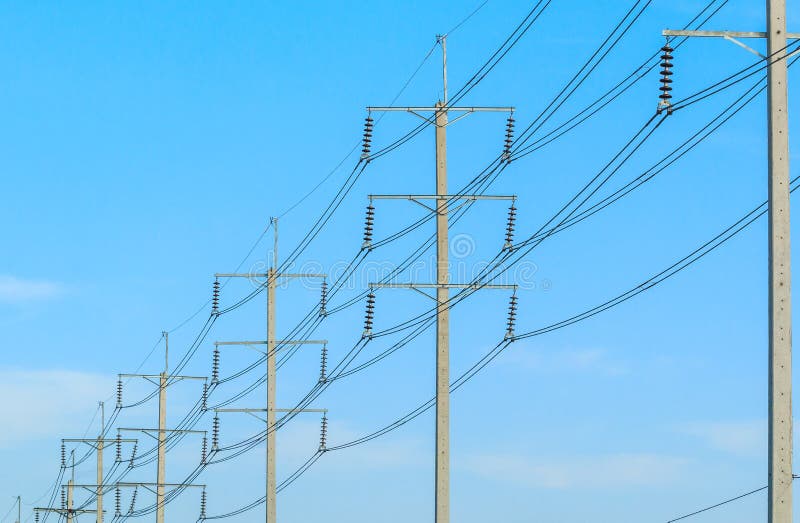 High Voltage Electrical Power Wire And Post Stock Image Image of