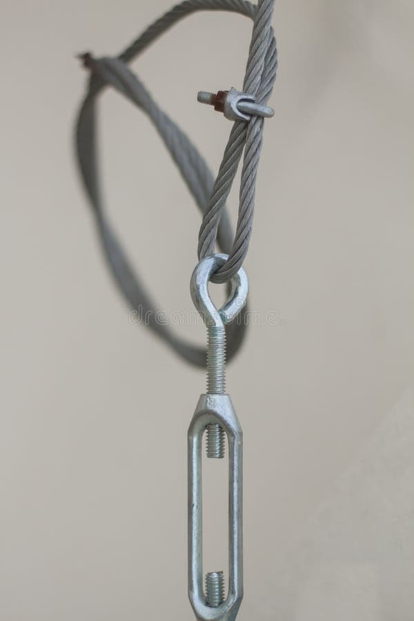 Wire Rope. Steel Cable when Installing the Structures Outdoor Stock