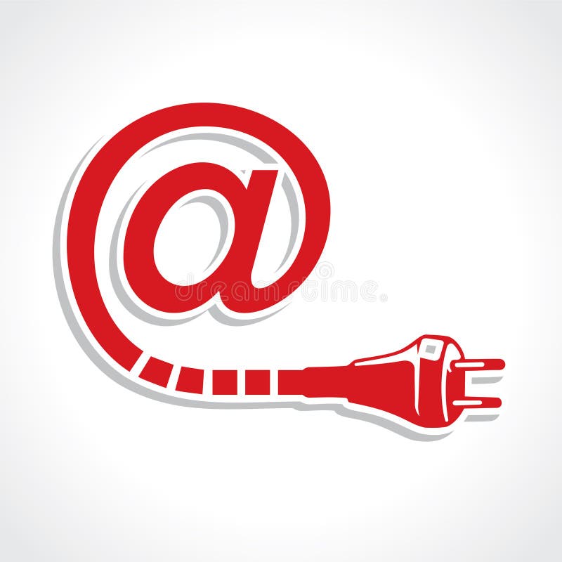 Wired Message Icon with Bulb and Plug royalty free illustration
