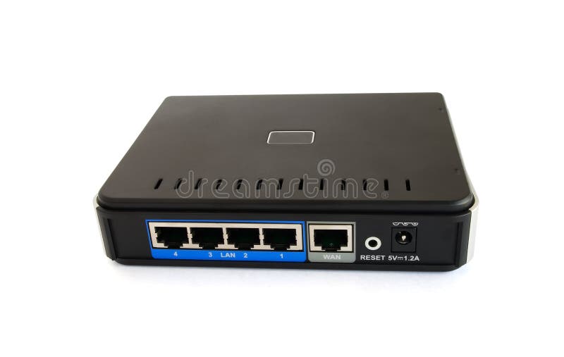 Wired Network Broadband Router Stock Photo - Image of block, black: 9031954