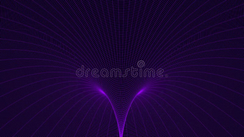 Wireframe abstract tunnel. 3D vector wormhole with a mesh structure stock illustration