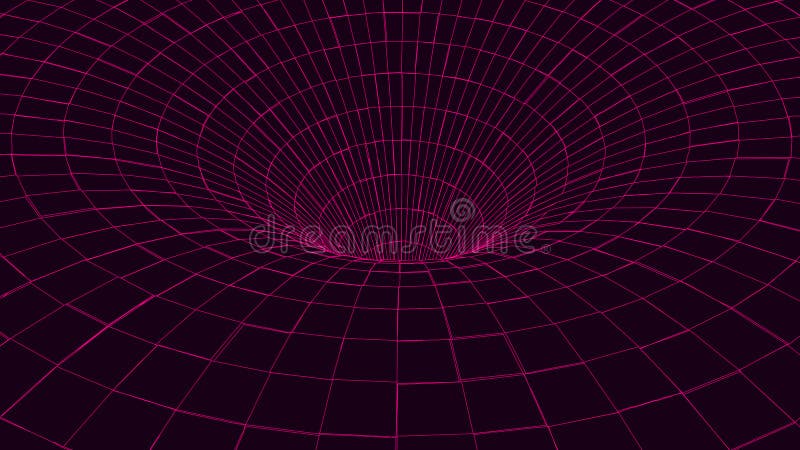 Wireframe abstract tunnel. 3D vector wormhole with a mesh structure vector illustration