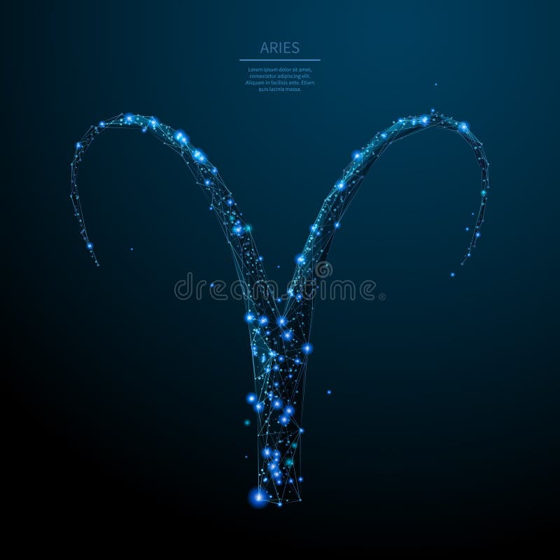 Wireframe basso dell'illustrazione del segno dello zodiaco dell'Ariete poli illustrazione di stock Wireframe basso dell'illustrazione del segno dello zodiaco dell'Ariete poli illustrazione di stock