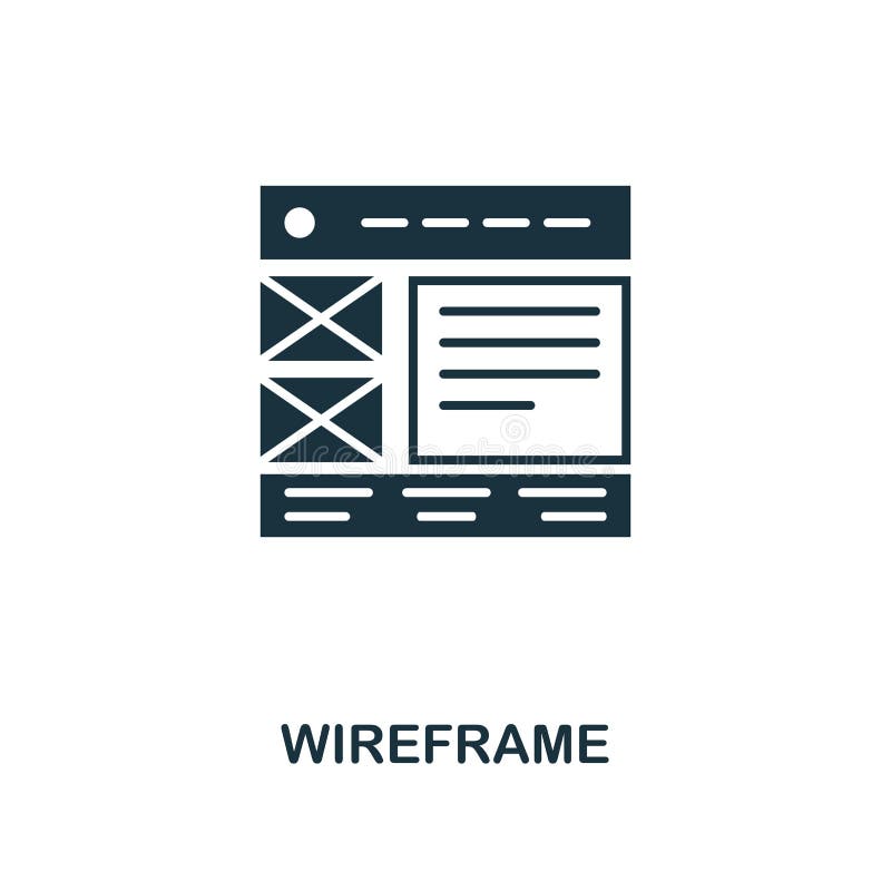 Wireframe creative icon. Simple element illustration. Wireframe concept symbol design from web development collection. Perfect for stock illustration Wireframe creative icon. Simple element illustration. Wireframe concept symbol design from web development collection. Perfect for stock illustration