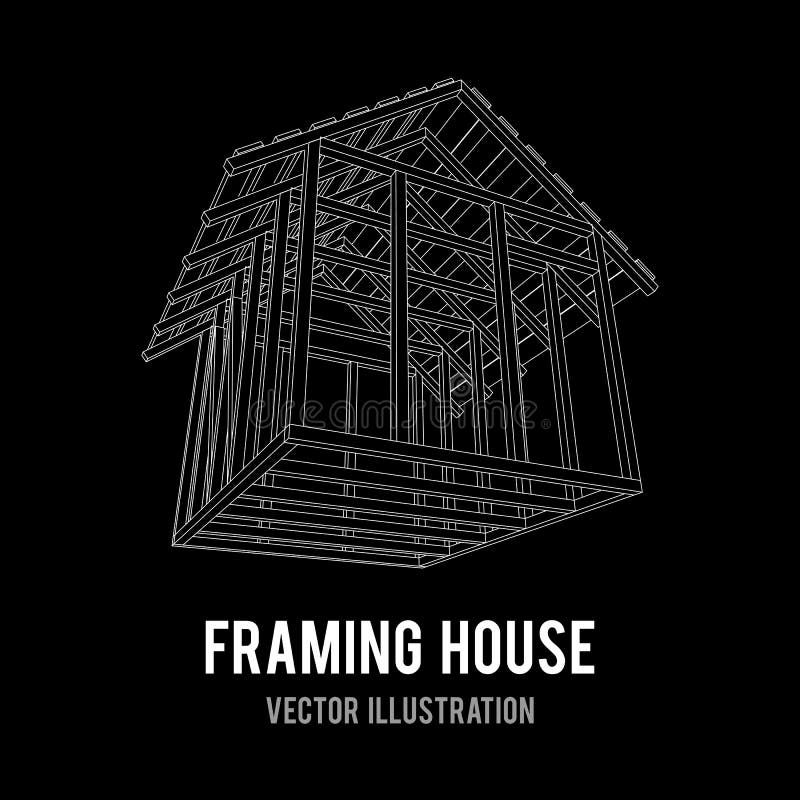 wireframe-framing-house-stock-vector-illustration-of-foundation-106127088