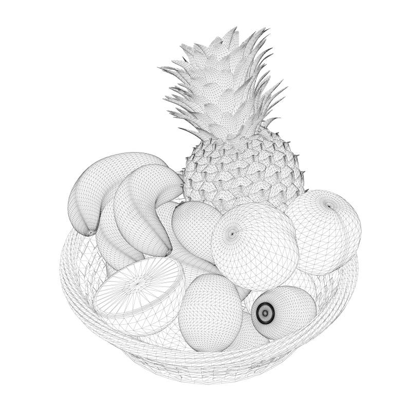 Line Drawing Fruit Basket Stock Illustrations 459 Line Drawing Fruit