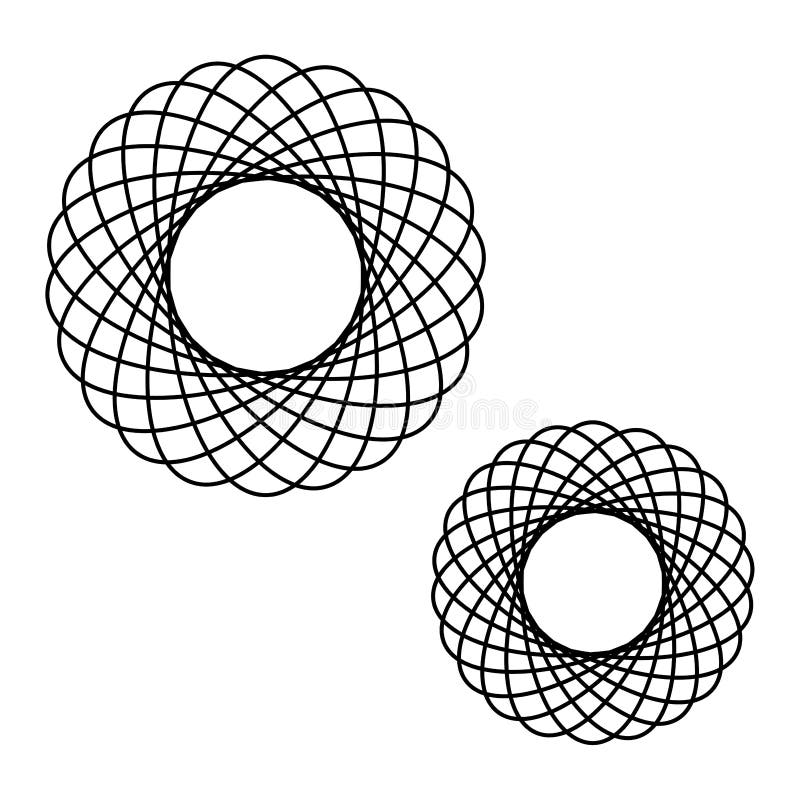 Wireframe grid. Round frame set. Vector illustration. stock image. EPS 10.