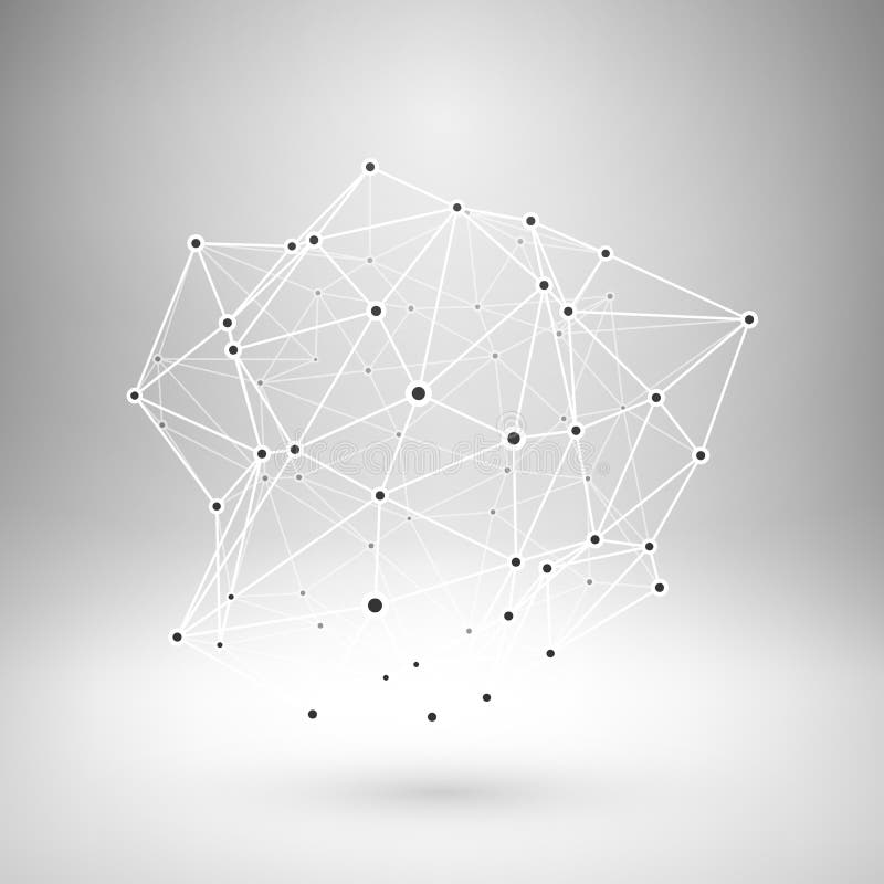 Wireframe mesh polygonal abstract form stock illustration