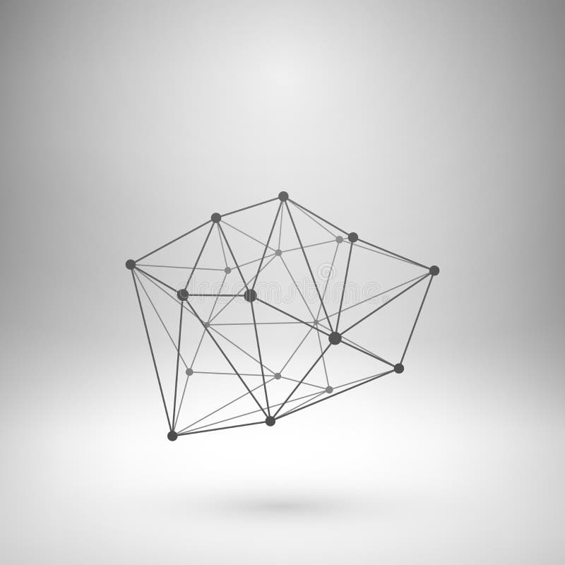Wireframe mesh polygonal abstract form vector illustration