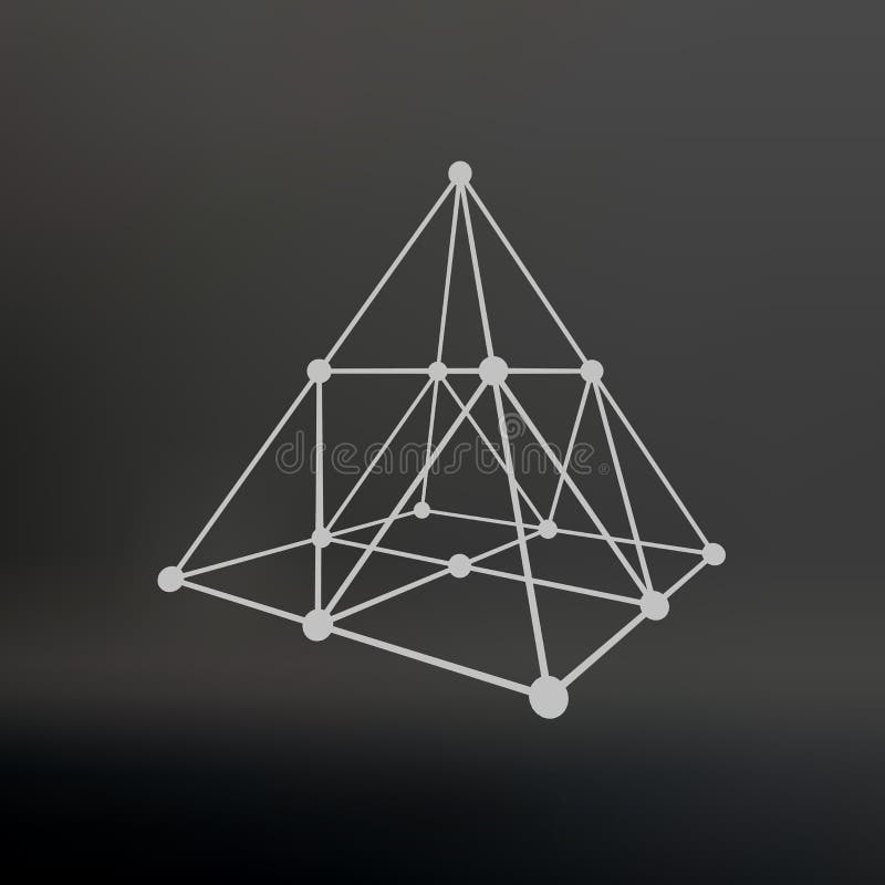 Wireframe Mesh Polygonal Pyramid. Pyramid of the Stock Vector ...