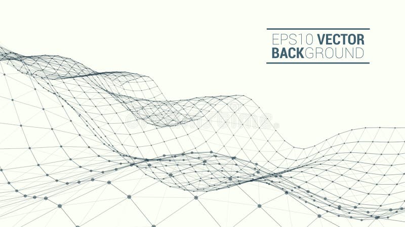 Wireframe polygonal landscape