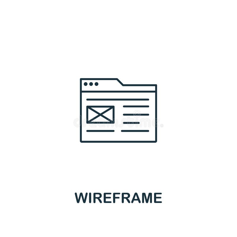 Wireframe象 从设计ui和ux象汇集的稀薄的概述样式设计 网络设计的创造性的Wireframe象 皇族释放例证 Wireframe象 从设计ui和ux象汇集的稀薄的概述样式设计 网络设计的创造性的Wireframe象 皇族释放例证