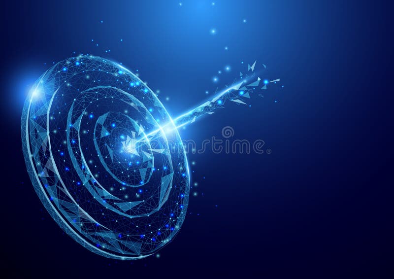 Wireframe飞镖目标目标从满天星斗的标志滤网 向量例证 Wireframe飞镖目标目标从满天星斗的标志滤网 向量例证