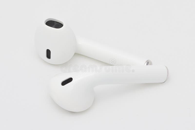 Wireless Bluetooth Earphone or Earbud or Headphone, Isolated on White
