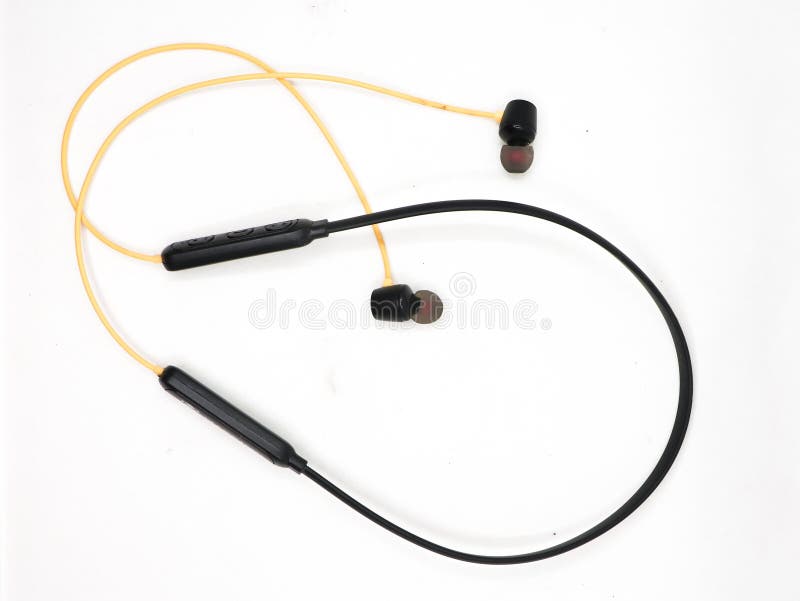 Wireless Bluetooth Earphones with Neckband Stock Photo Image of wire