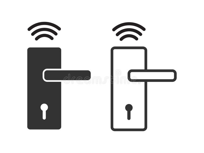 Wireless door lock icon vector, smart lock system for graphic design, logo, web site, social media, mobile app, ui royalty free illustration Wireless door lock icon vector, smart lock system for graphic design, logo, web site, social media, mobile app, ui royalty free illustration