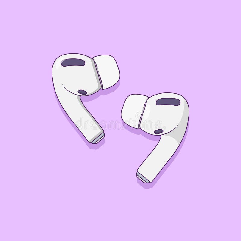 Wireless Earphone Vector Icon Illustration. Phone Accessory Vector Stock Vector Illustration