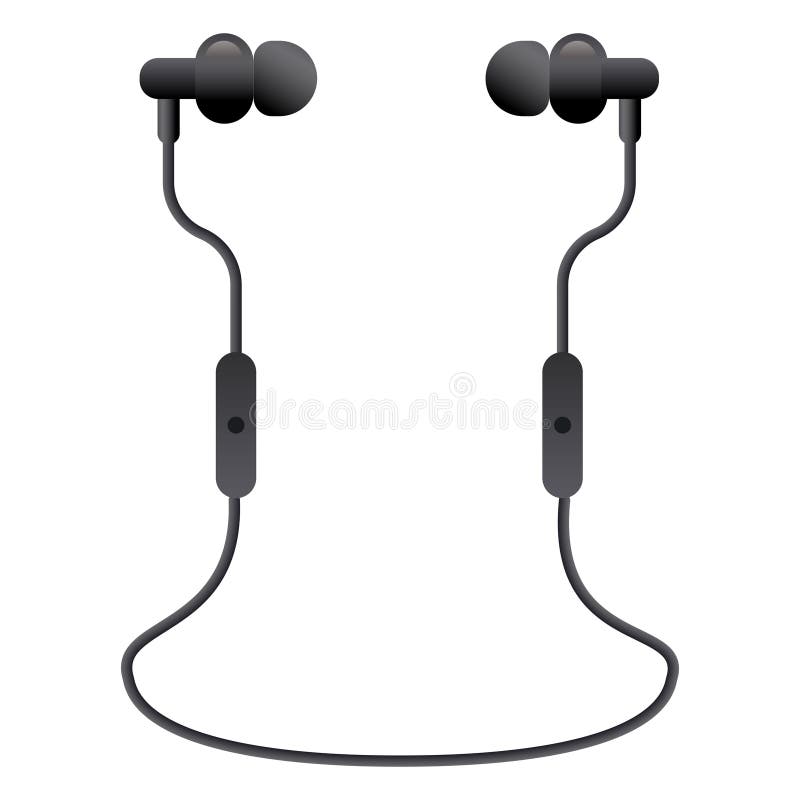 Wireless Earphones; Icon of Earbuds Cut Out on White Paper on