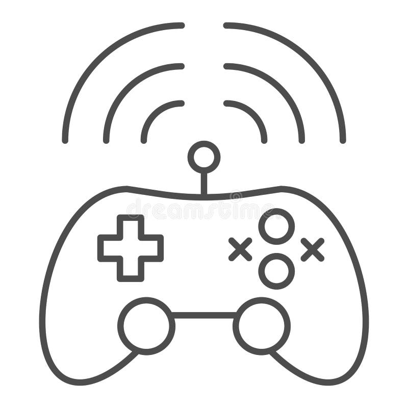 Wireless game controller thin line icon. Joypad vector illustration isolated on white. Game console outline style design vector illustration