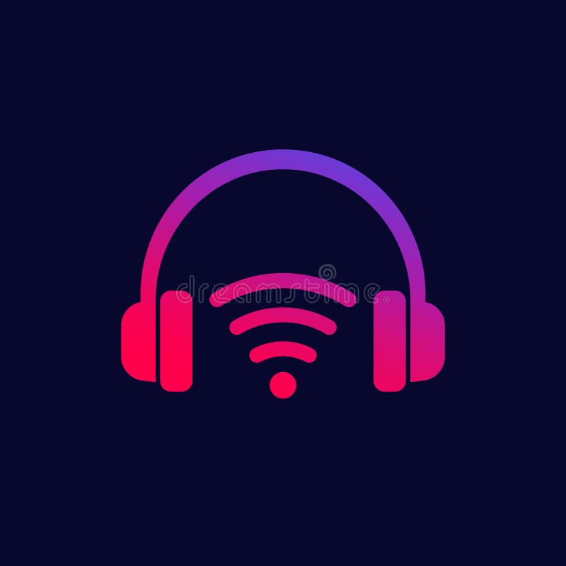 Wireless Headset Line Icon. Stock Vector Illustration of symbol, headphones 216474921