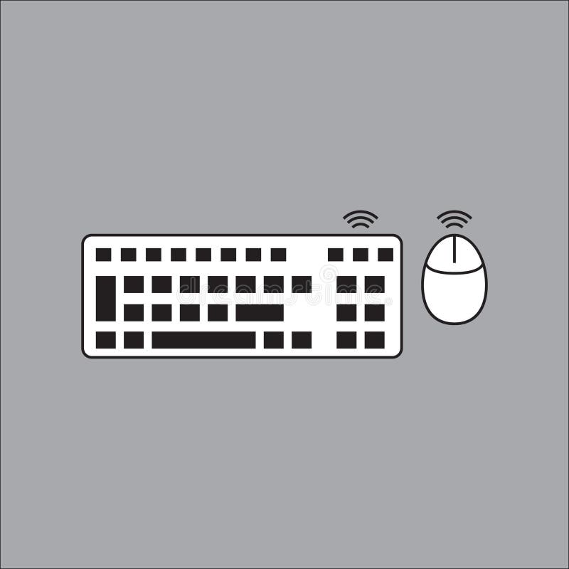 Wireless Keyboard and Mouse. Vector Illustration Decorative Design