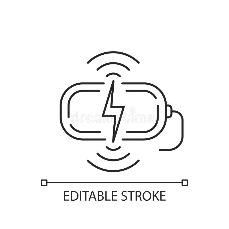 Wireless lineare Ikone der Ladestation stock abbildung
