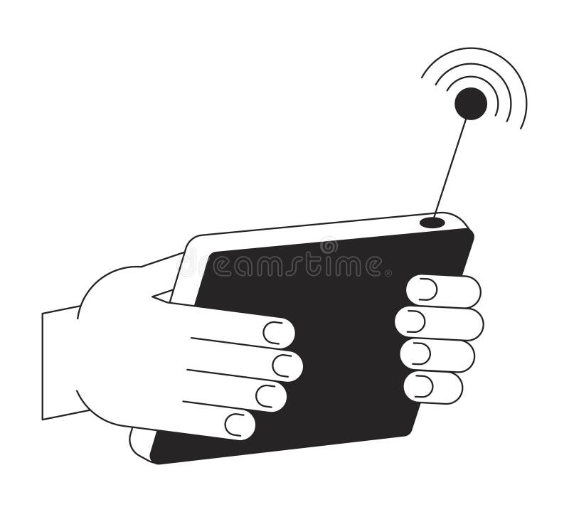 Wireless-Steuerkonsole flaches monochromes isoliertes Vektorobjekt stock abbildung