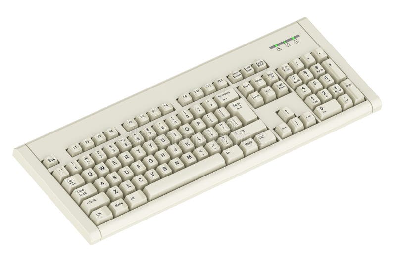 Wireless-Tastatur für Wireless-Computer, 3D-Darstellung lizenzfreie abbildung