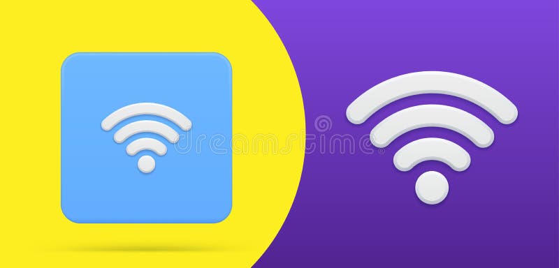 Wireless-WiFi-Signal Internet-Zugriff remote einfache 3D-Symbol-Schaltflächenkarte vektor abbildung