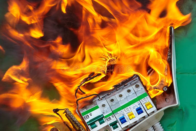Problem with Electrical Wiring Caused a Fire Stock Image Image of