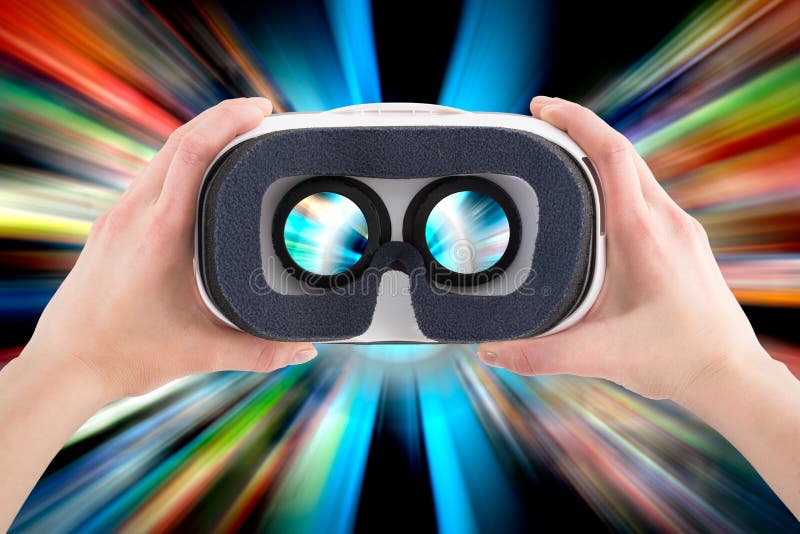 Wirtualni vr szkieł gogle słuchawki pojęcia zdjęcie stock