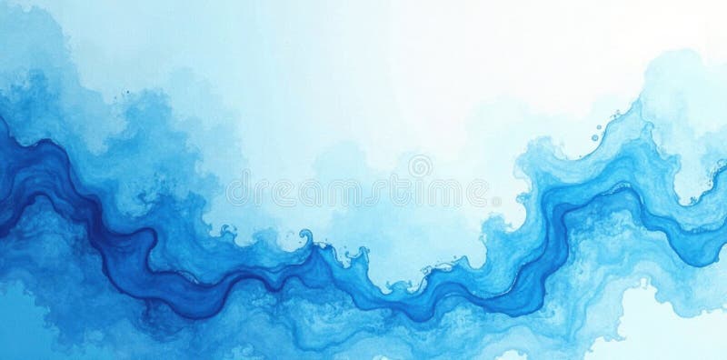 Wirujące niebieskie azure watercolor myje Idealne do banerów webowych tekstury szablon desktop baner webowy ilustracji