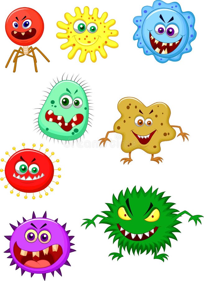 Wirusowy kreskówki kolekci set ilustracja wektor Wirusowy kreskówki kolekci set ilustracja wektor