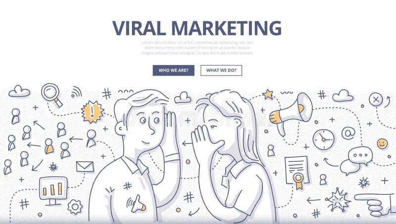Wirusowy marketingu Doodle pojęcie ilustracja wektor Wirusowy marketingu Doodle pojęcie ilustracja wektor