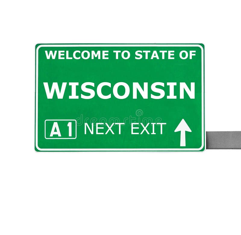 WISCONSIN vägmärke som isoleras på vit arkivfoton WISCONSIN vägmärke som isoleras på vit arkivfoton