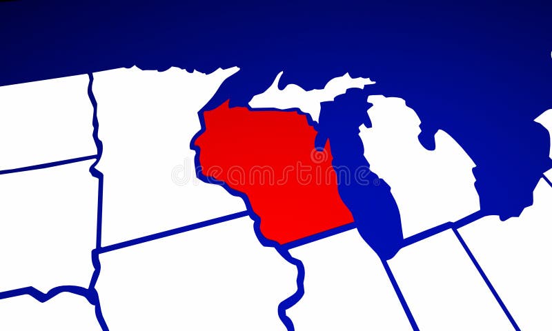 Wisconsin WI State United States of America 3d Animated State Ma
