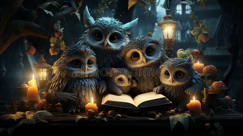 Vector illustration of owl eating ice cream vector illustration