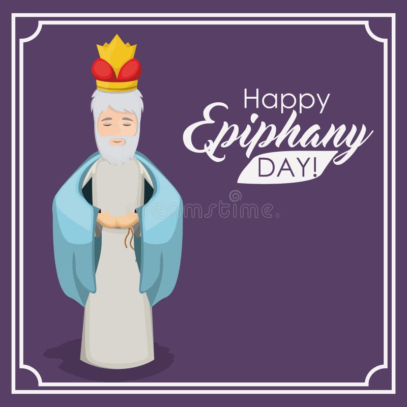 Wiseman cartoon of happy epiphany day design