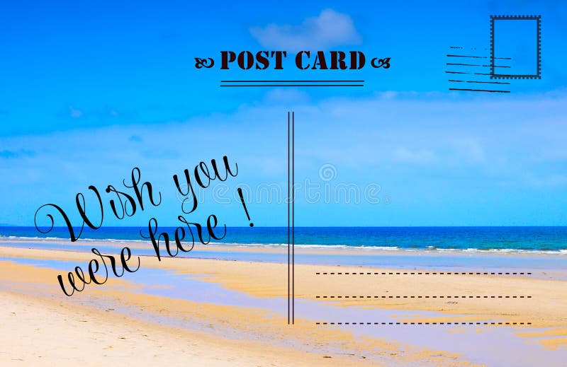 Wish You Were Here summer vacation postcard